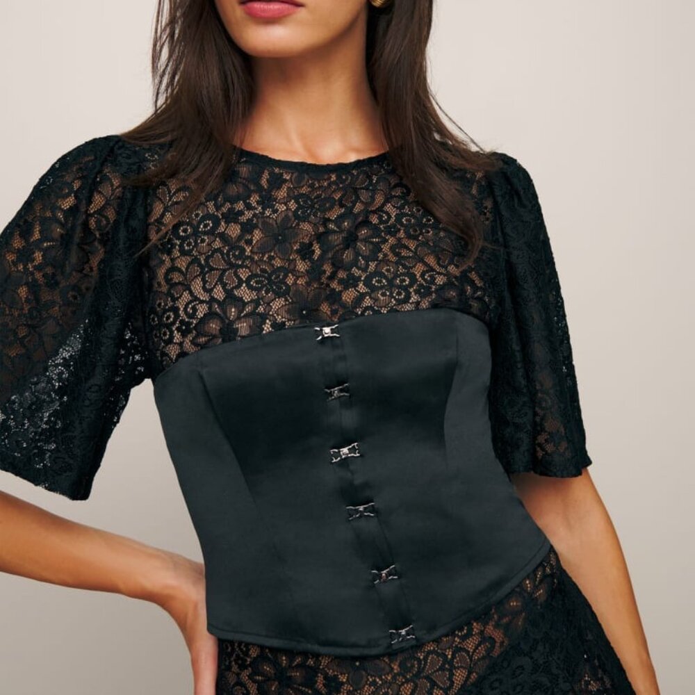 Reformation Jaclyn Satin Top
